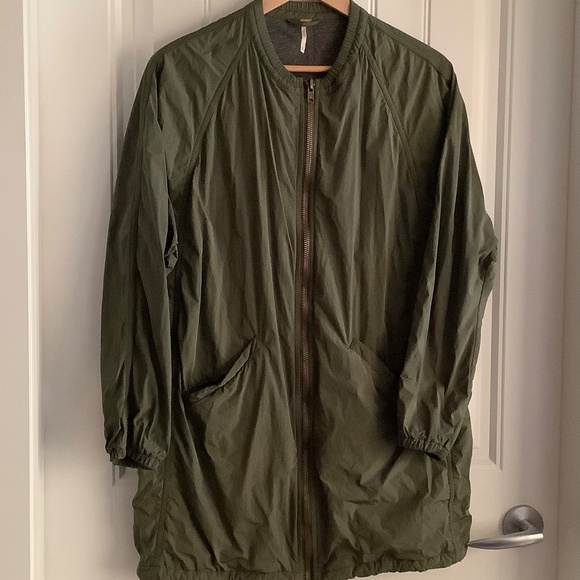 Free People oversized Military Green  Coat size xs - Picture 2 of 7